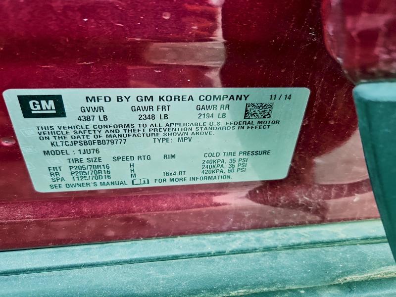 2015 CHEVROLET TRAX 1LS #3296366205