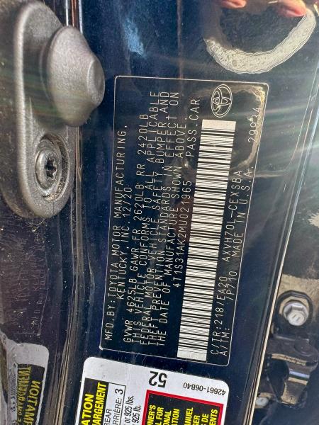 2021 TOYOTA CAMRY SE #3294272896