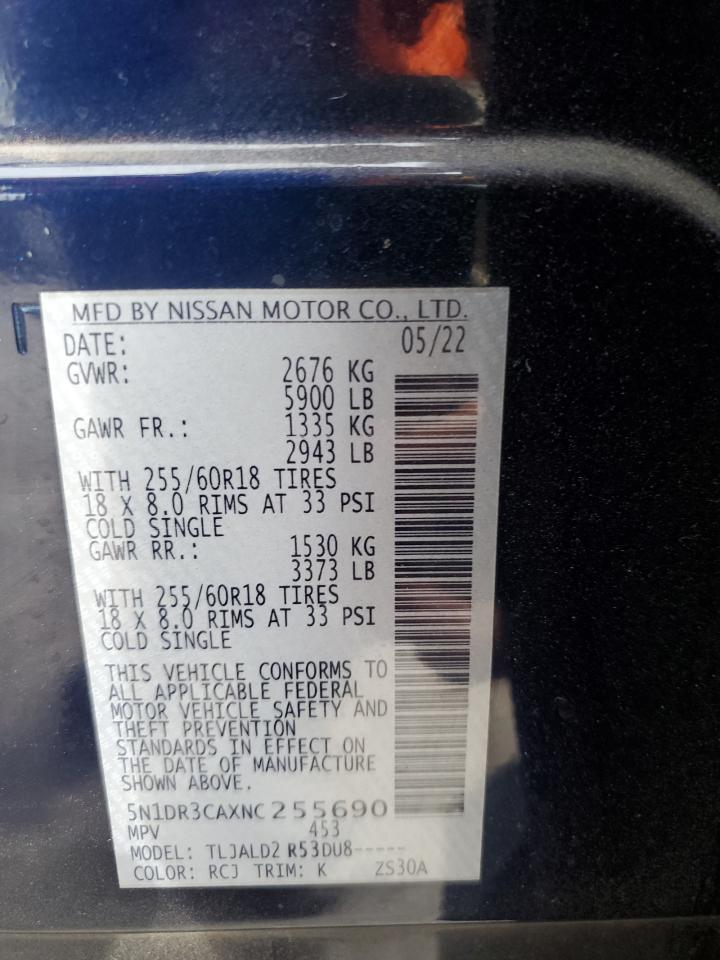 Lot #3317233184 2022 NISSAN PATHFINDER