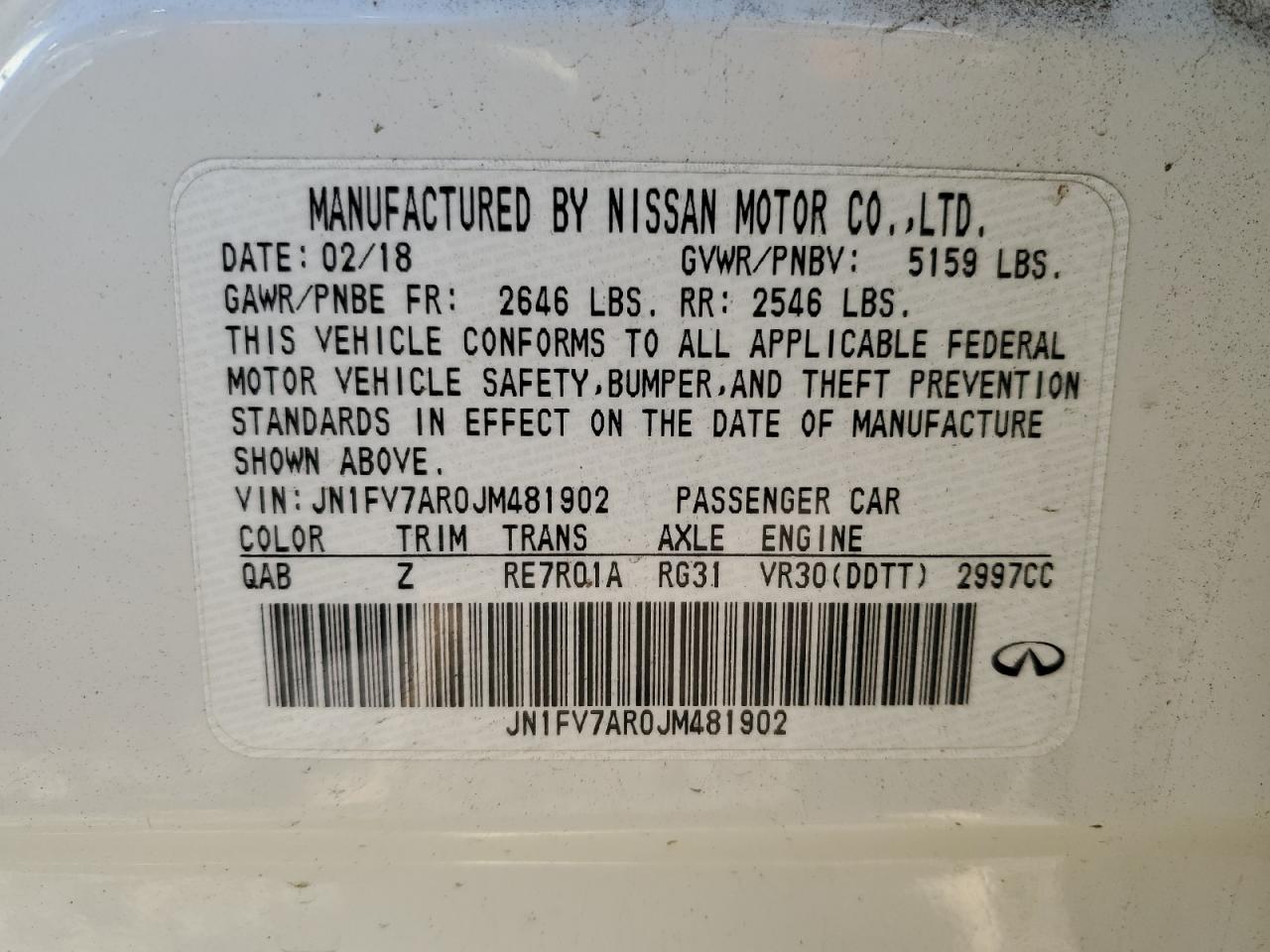 INFINITI Q50 RED SPORT 400