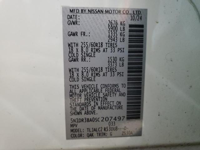 2025 NISSAN PATHFINDER 5N1DR3BA0SC207497