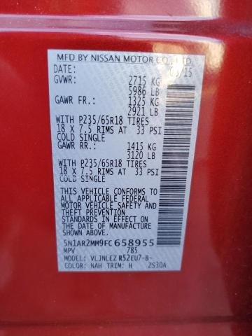 2015 NISSAN PATHFINDER - 5N1AR2MM9FC658955