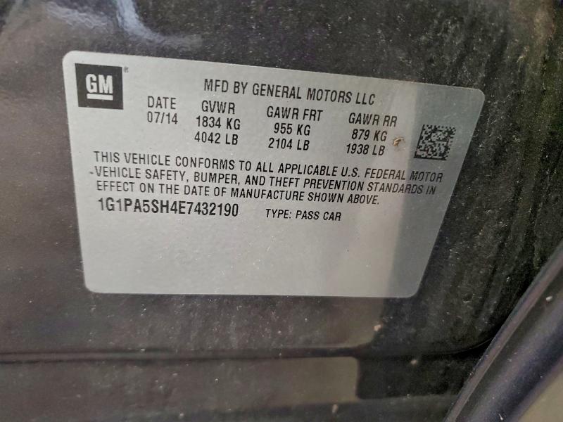 2014 CHEVROLET CRUZE LS #3302905004