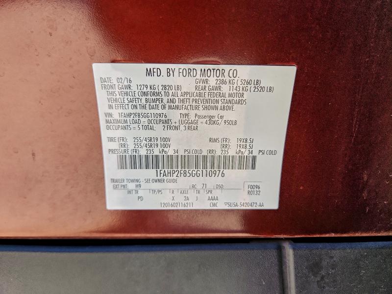 2016 FORD TAURUS LIM #3304890573