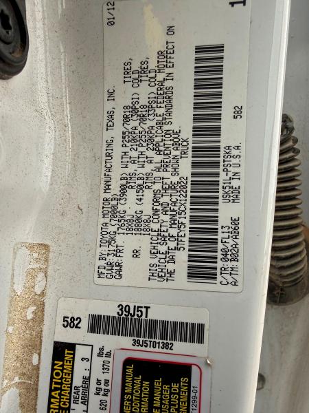 2012 TOYOTA TUNDRA CRE #3298020154