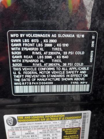 2017 VOLKSWAGEN TOUAREG WO #3294458533