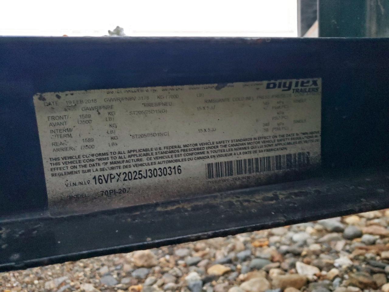 Lot #3302729037 2018 BIG TEX UNKNOWN