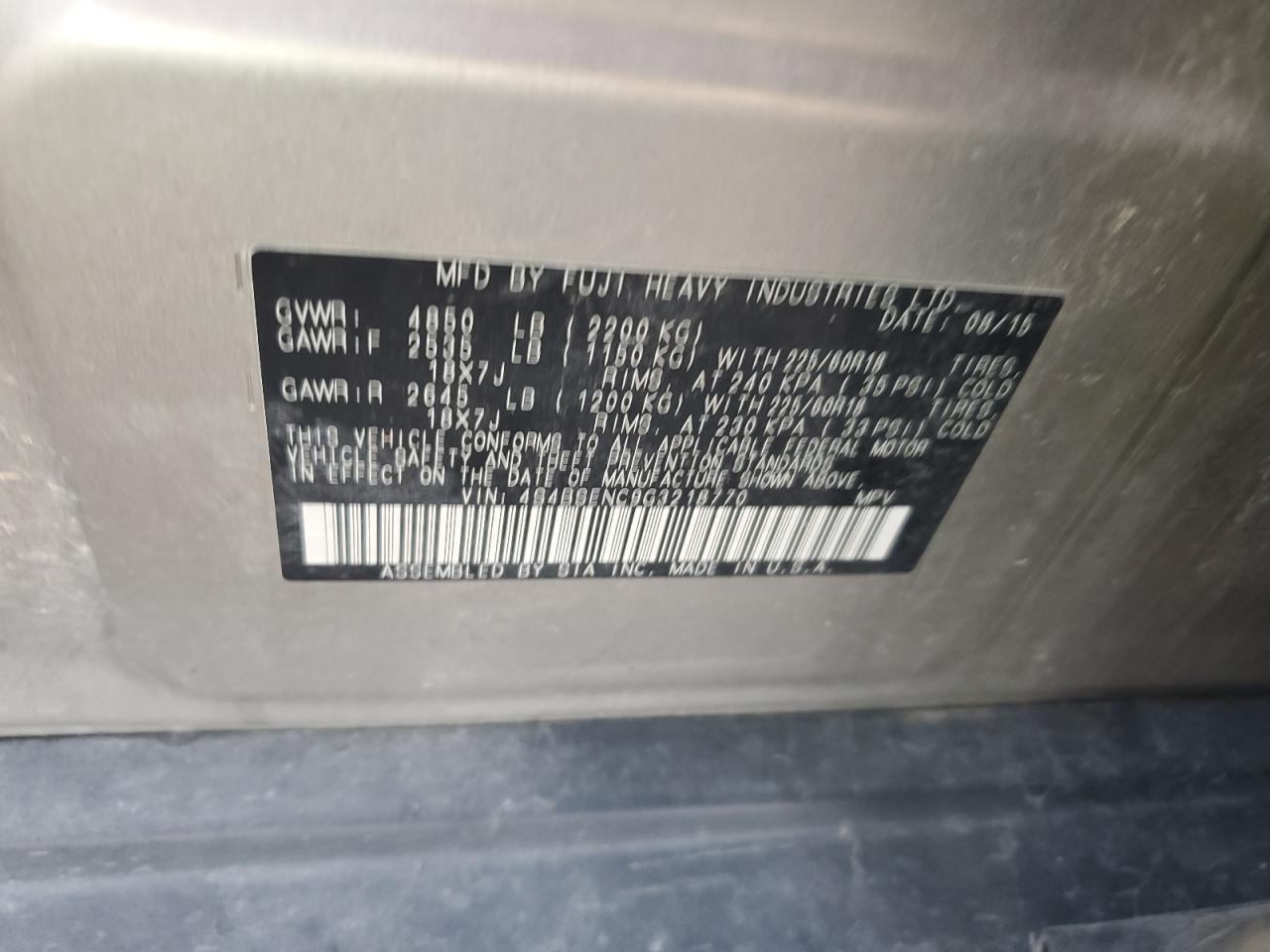 SUBARU OUTBACK 3.6R LIMITED