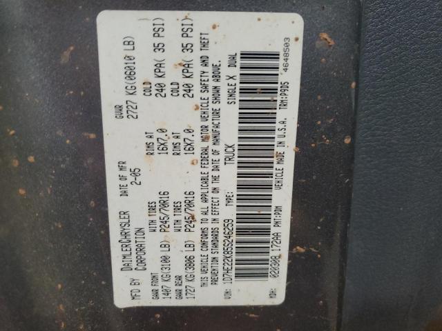 2005 DODGE DAKOTA ST #3291279961