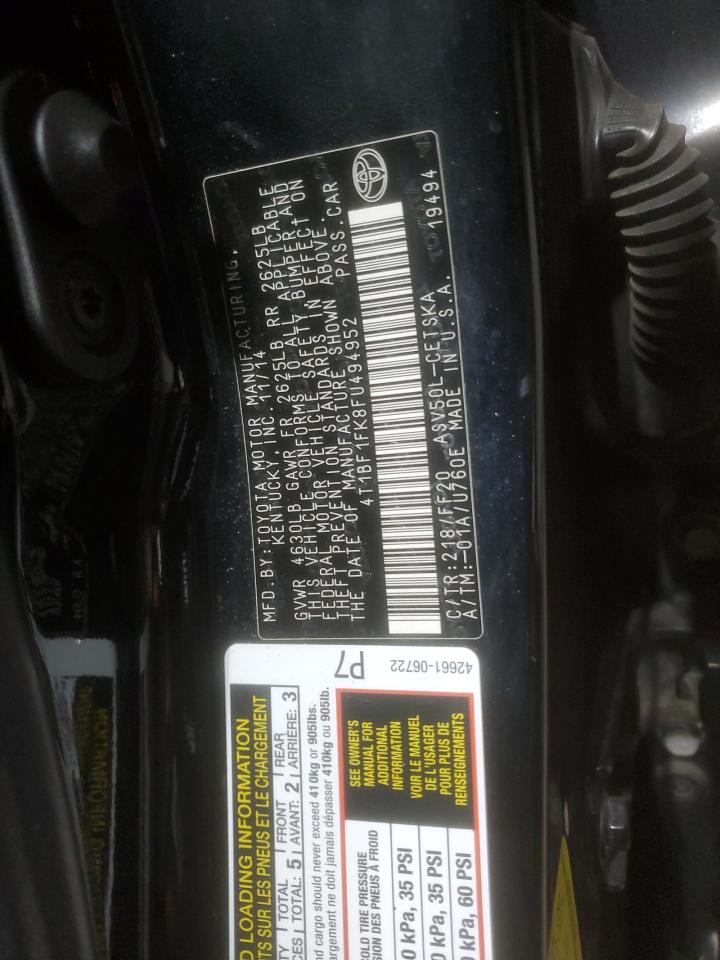 Lot #3311461239 2015 TOYOTA CAMRY LE