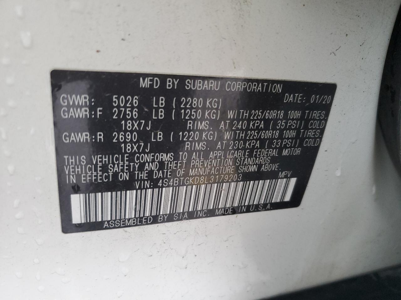 SUBARU OUTBACK ONYX EDITION XT