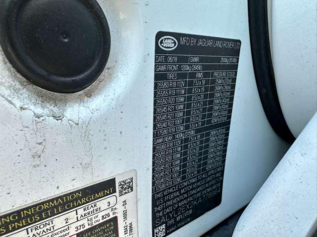 2019 LAND ROVER RANGE ROVE #3291192011