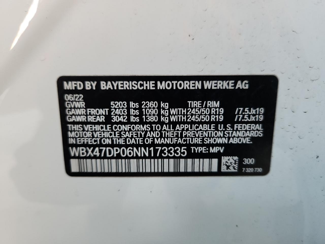 Lot #3311890224 2022 BMW X3 SDRIVE3