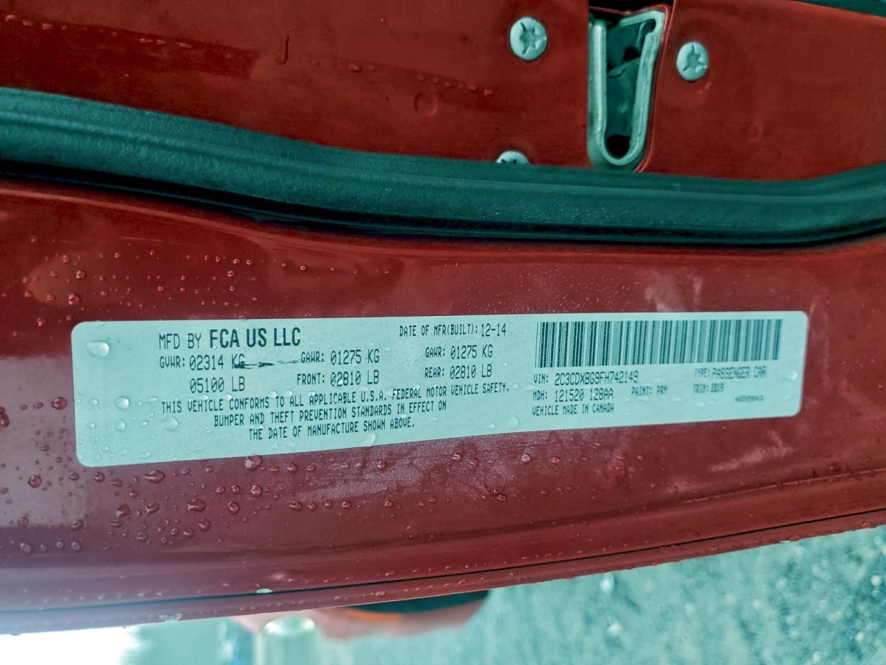 Lot #3311696259 2015 DODGE CHARGER SE