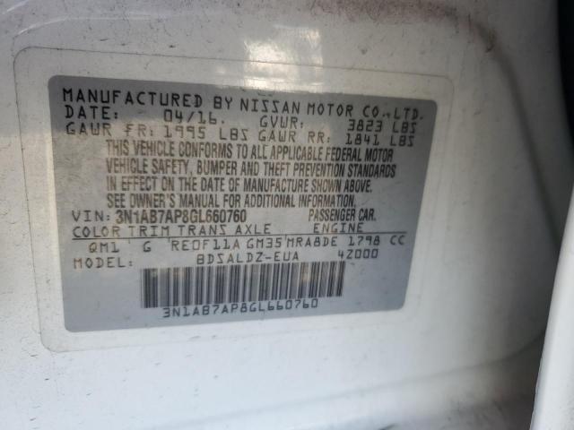 2016 NISSAN SENTRA S - 3N1AB7AP8GL660760