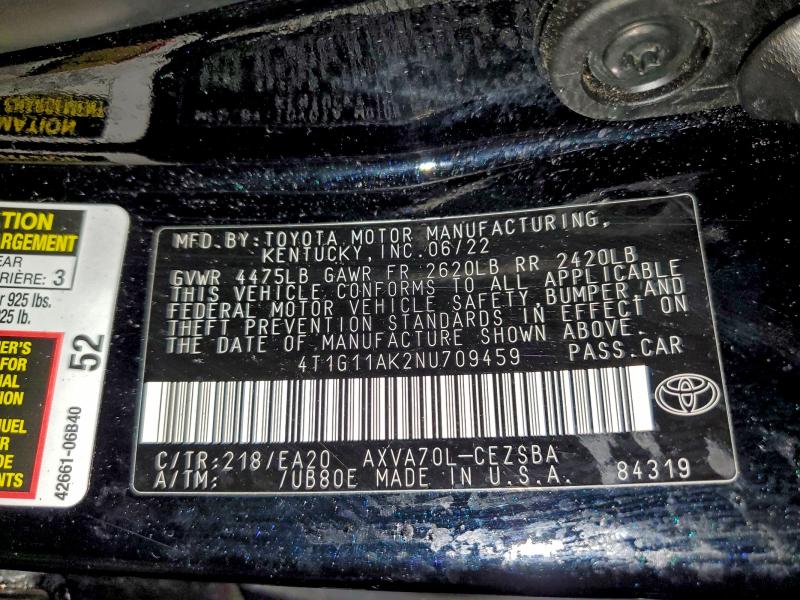 2022 TOYOTA CAMRY SE #3305367307