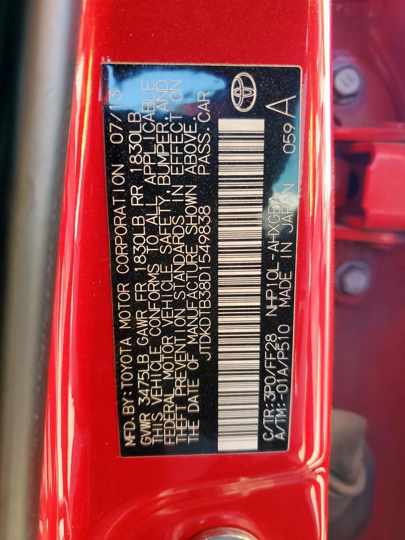 2013 TOYOTA PRIUS C - JTDKDTB38D1549838