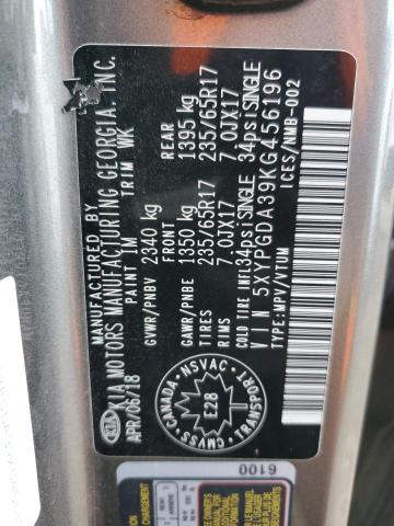 2019 KIA SORENTO L - 5XYPGDA39KG456196