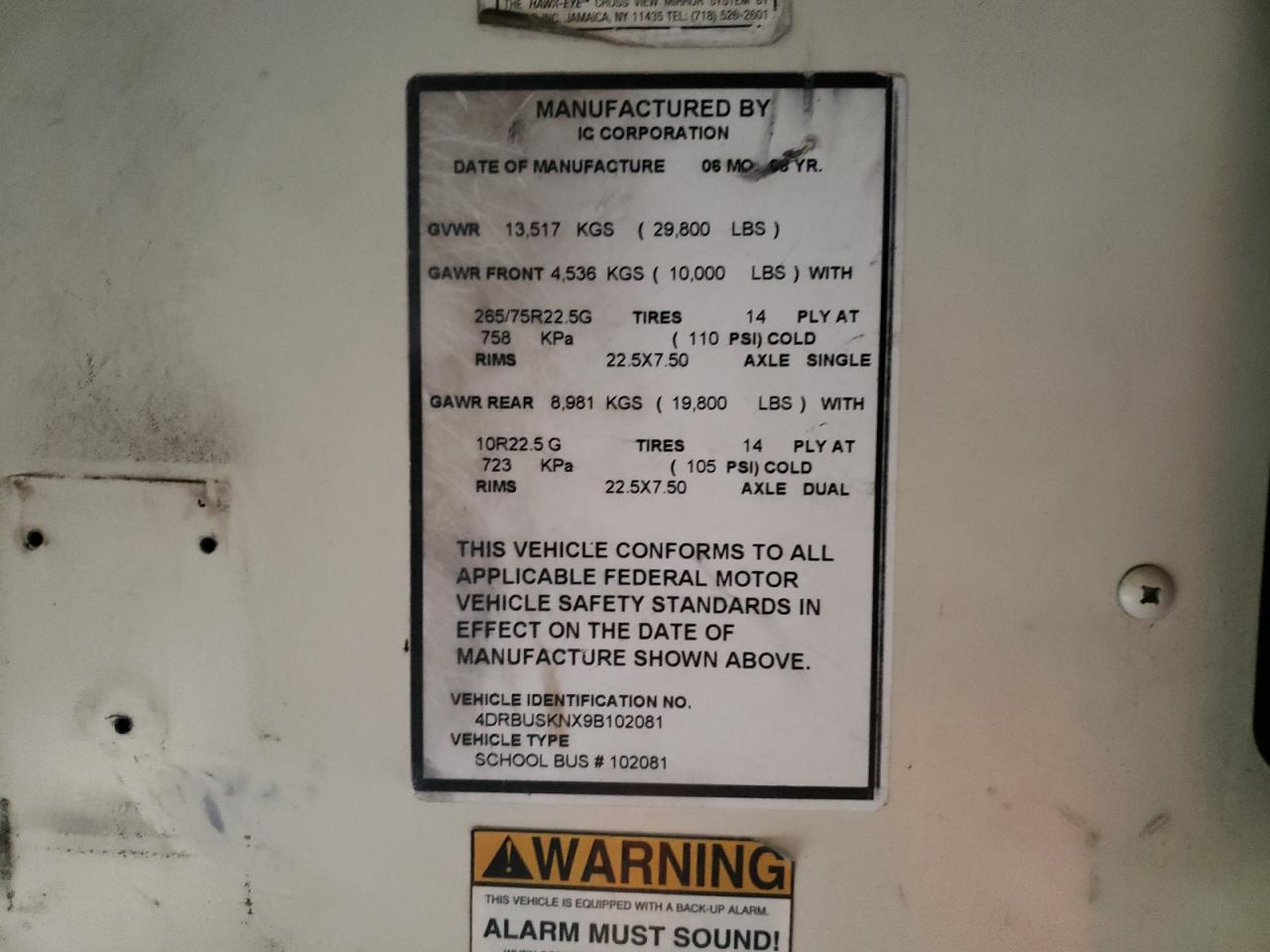 Lot #3287478007 2009 IC CORPORATION CE SERIES SCHOOL