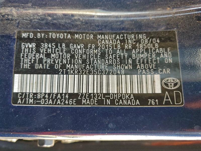2005 TOYOTA COROLLA MA #3298166049