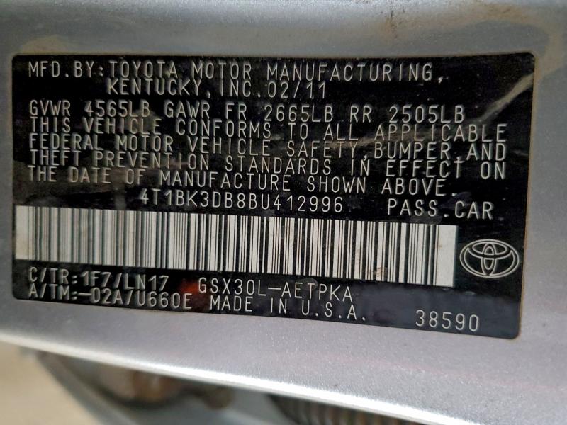 2011 TOYOTA AVALON BAS #3311480257