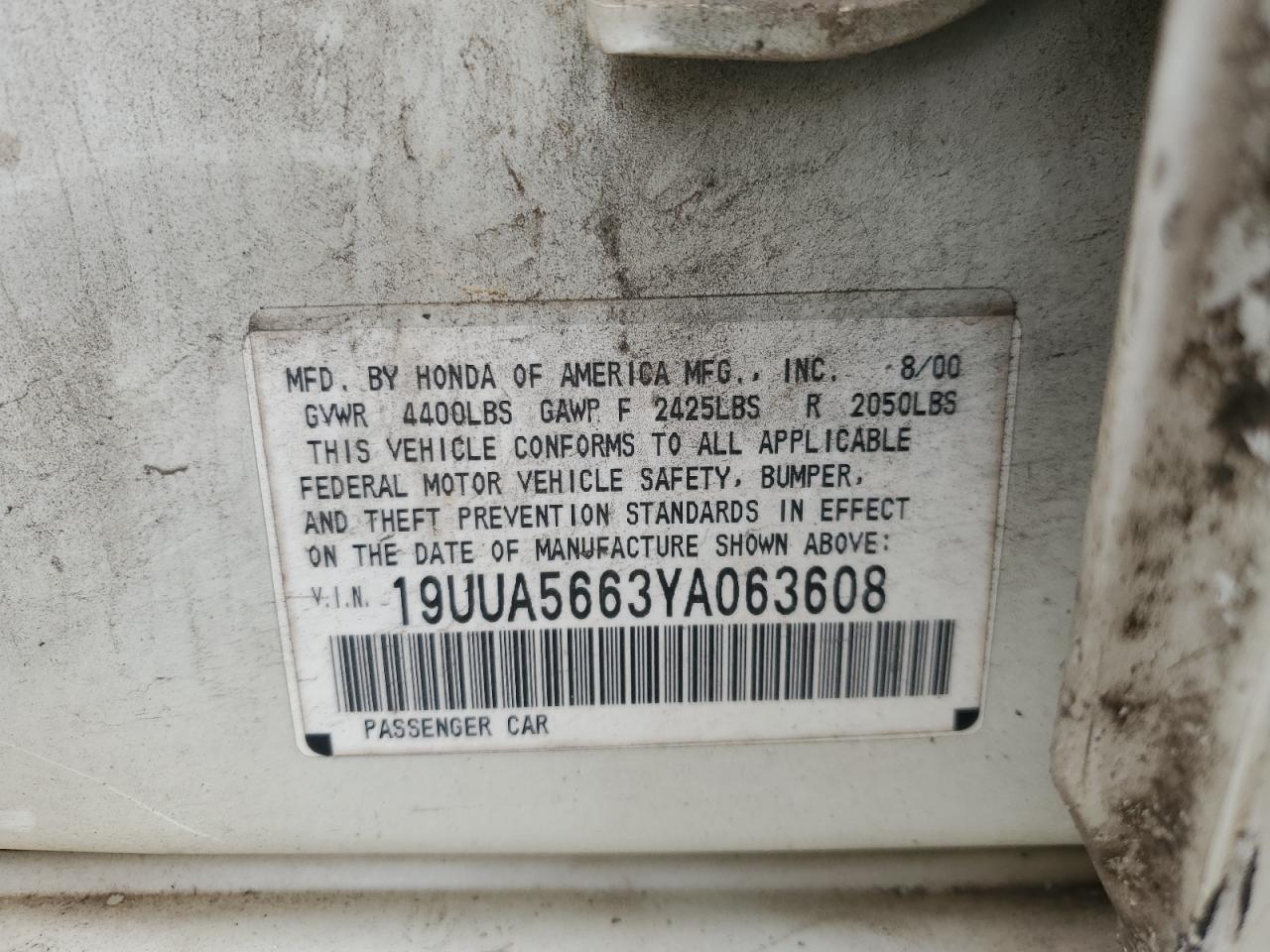 Lot #3287526013 2000 ACURA TL