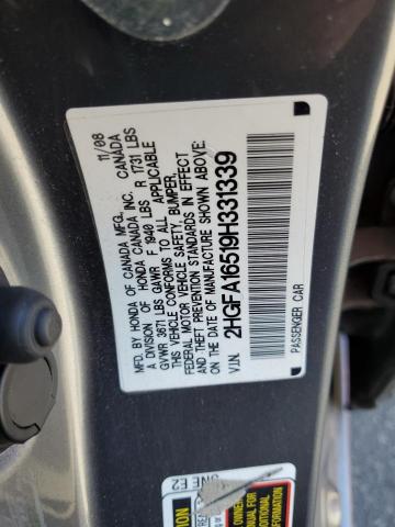 2009 HONDA CIVIC LX #3280267992