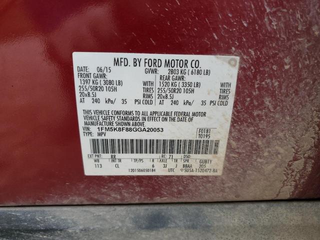 2016 FORD EXPLORER L #3301637633