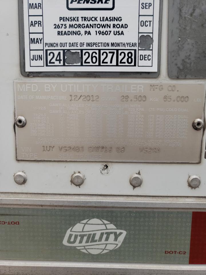 Lot #3311754718 2014 UTILITY 53FTTRAILR