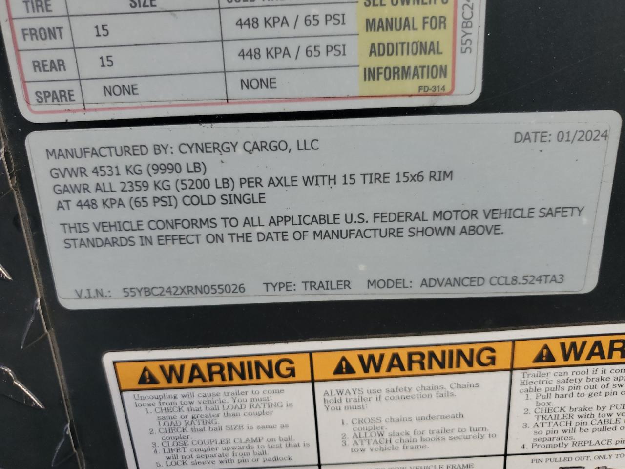 Lot #3281401991 2024 CYNERGY CARGO UNKNOWN