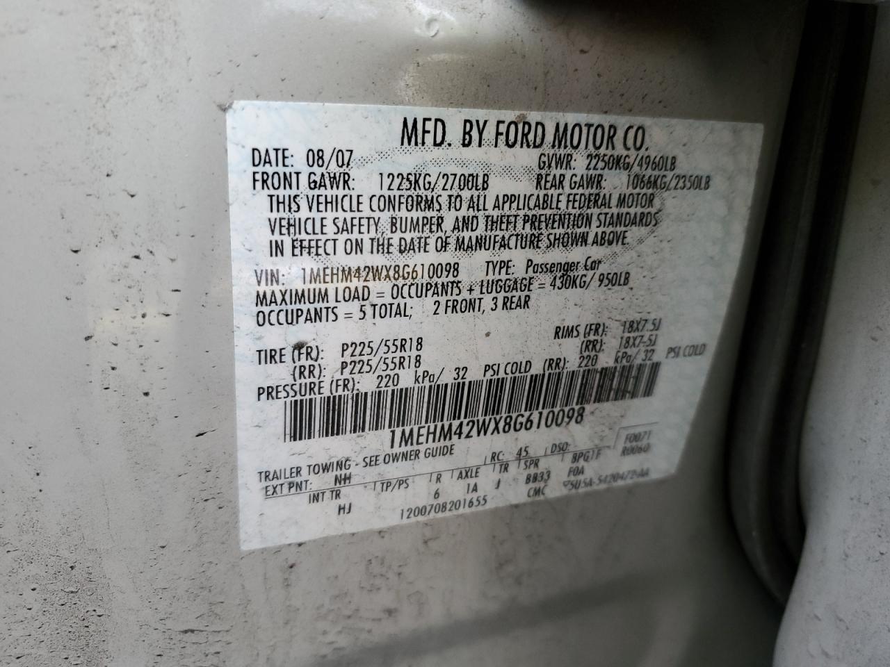 Lot #3287631026 2008 MERCURY SABLE PREM