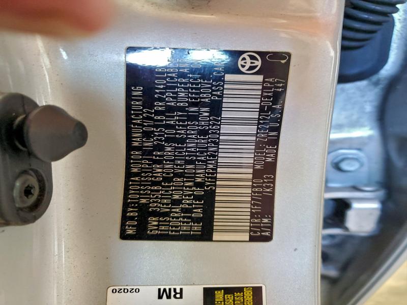 2022 TOYOTA COROLLA LE #3316037265