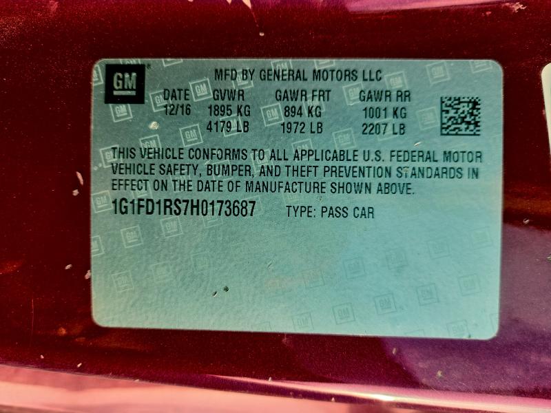 2017 CHEVROLET CAMARO LT #3305749807