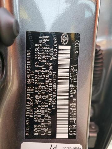 2016 TOYOTA CAMRY XSE #3284791530
