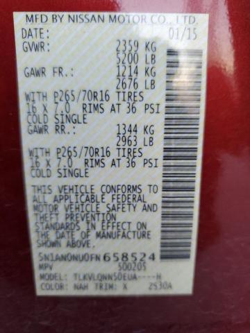 2015 NISSAN XTERRA X 5N1AN0NU0FN658524