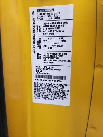 2021 GMC SAVANA CUT #3297998042