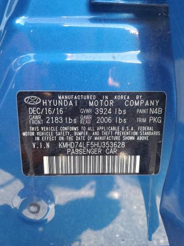 2017 HYUNDAI ELANTRA SE - KMHD74LF5HU353628