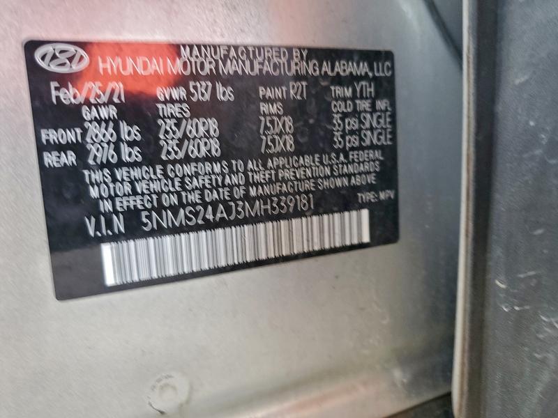 2021 HYUNDAI SANTA FE S #3301763354