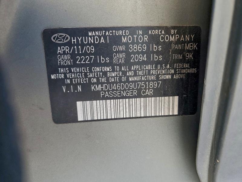 2009 HYUNDAI ELANTRA GL #3303658960