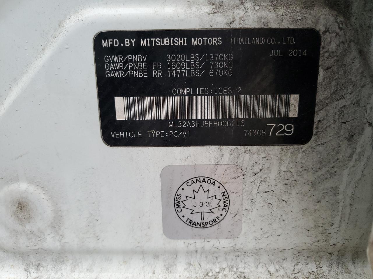 MITSUBISHI MIRAGE DE