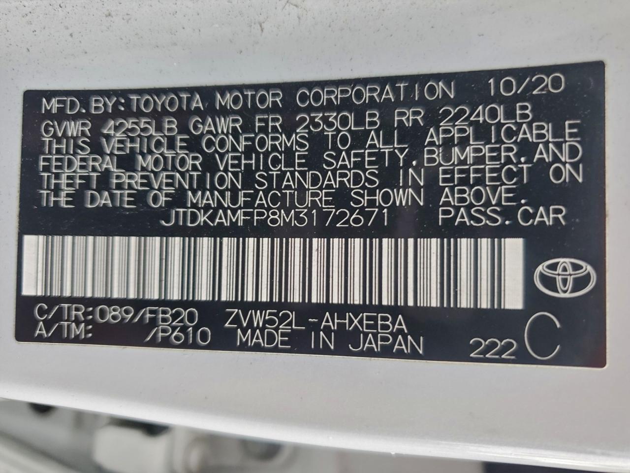 TOYOTA PRIUS PRIME LE