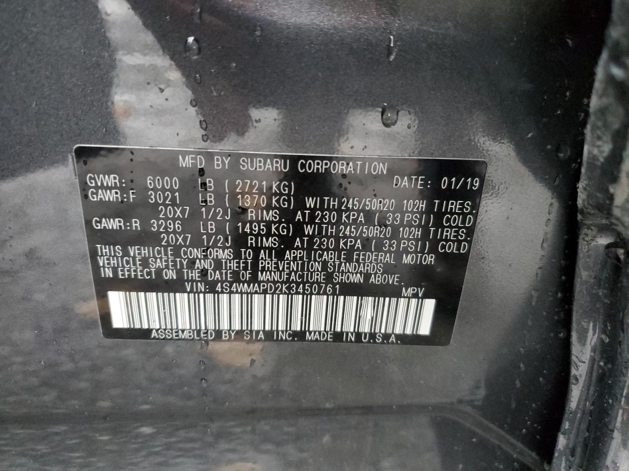 SUBARU ASCENT LIMITED