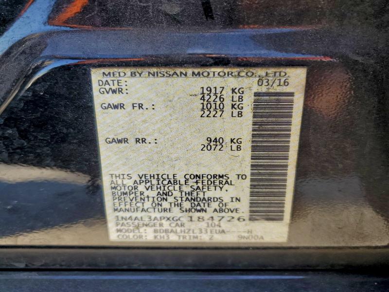 2016 NISSAN ALTIMA 2.5 #3301768352