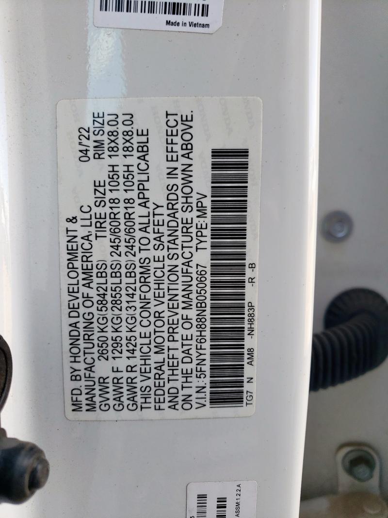 2022 HONDA PILOT TRAI #3293432438