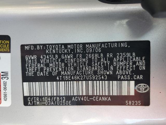 2007 TOYOTA CAMRY CE #3283952807