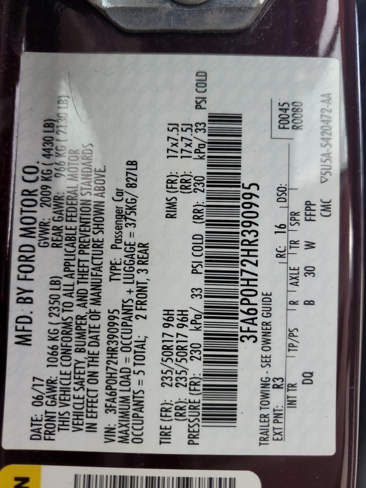 Lot #3311621274 2017 FORD FUSION SE