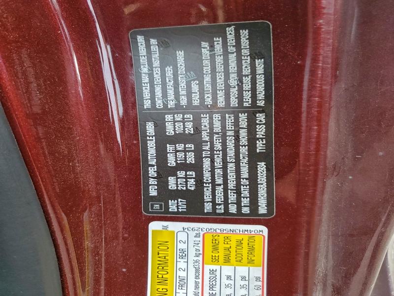 2018 BUICK CASCADA PR #3301649632