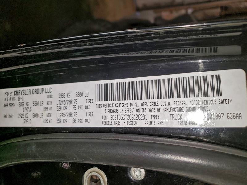 2012 DODGE RAM 2500 S #3297278377