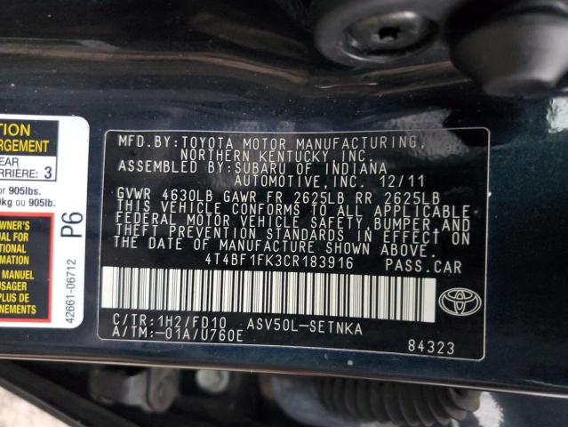 2012 TOYOTA CAMRY BASE #3293454428