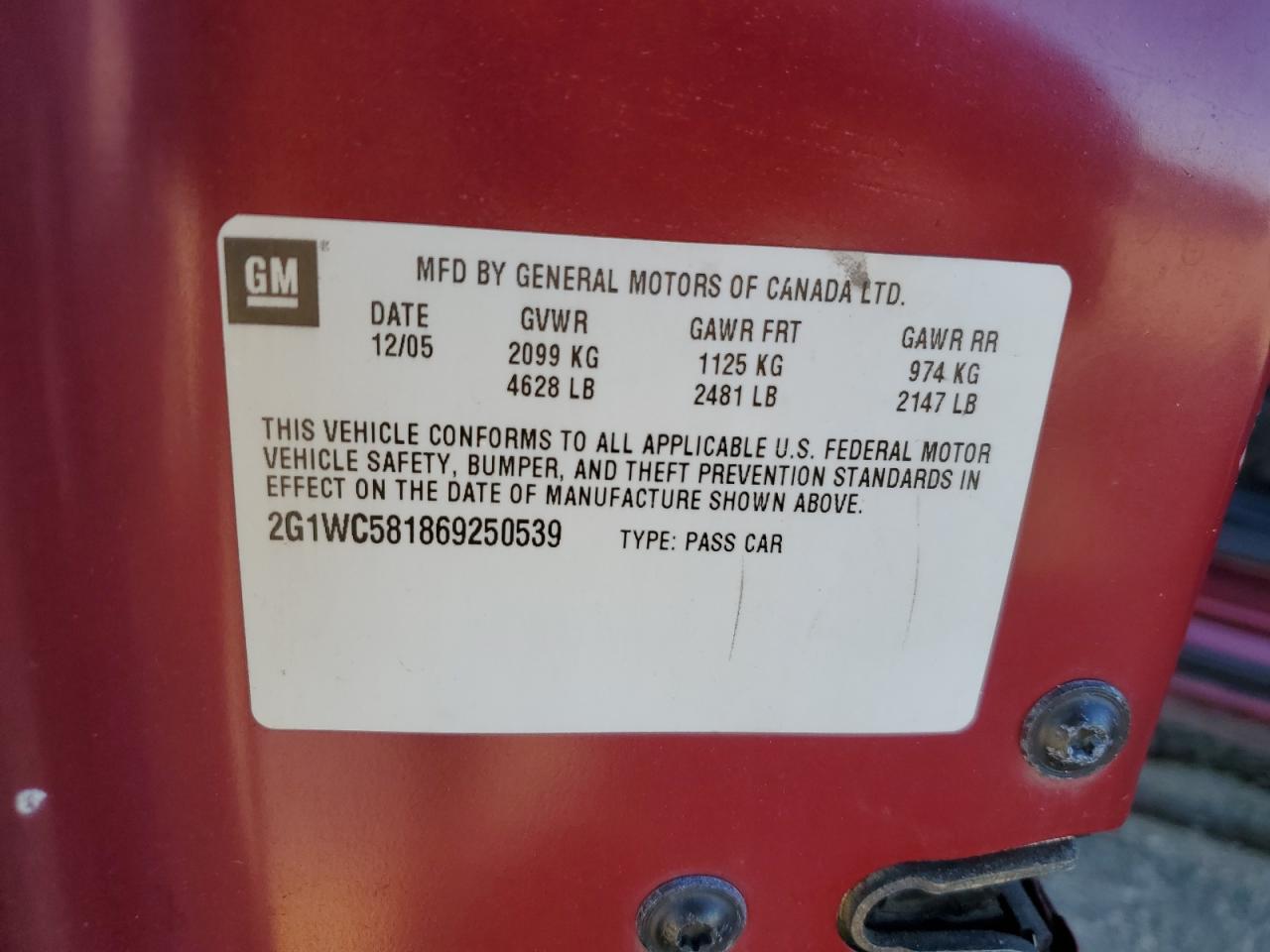 Lot #3290374809 2006 CHEVROLET IMPALA LT